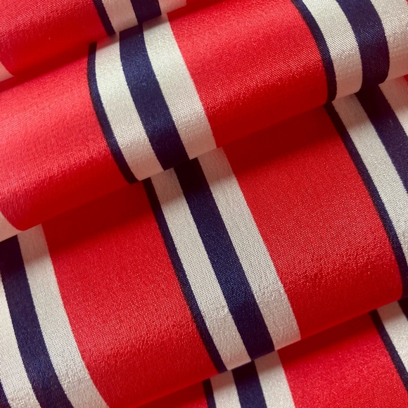 Vintage ECHO striped silk scarf. Red, white and blue - Picture 10 of 10